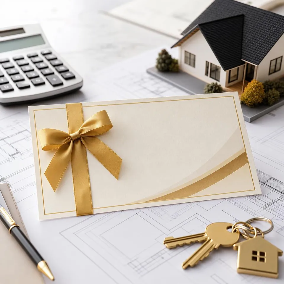 Gutschein auf Kostenplan mit Taschenrechner, Hausschlüsseln und Holzhaus-Modell – Gutschein für eine Kosten- und Budgetberatung beim Holzhaus Gutschein auf Kostenplan mit Taschenrechner, Hausschlüsseln und Holzhaus-Modell – Gutschein für eine Kosten- und Budgetberatung beim Holzhaus